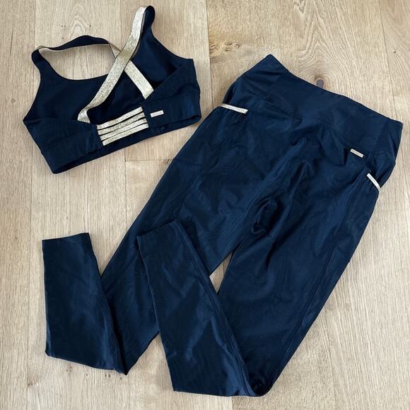 Alala Sports Bra & Leggings Set Aprhrodite Size S Black Gold - Picture 4 of 7